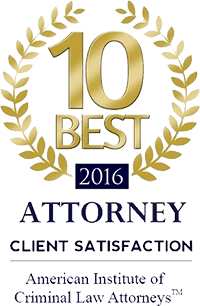 10 best criminal lawyers - american institute of criminal law attorneys badge